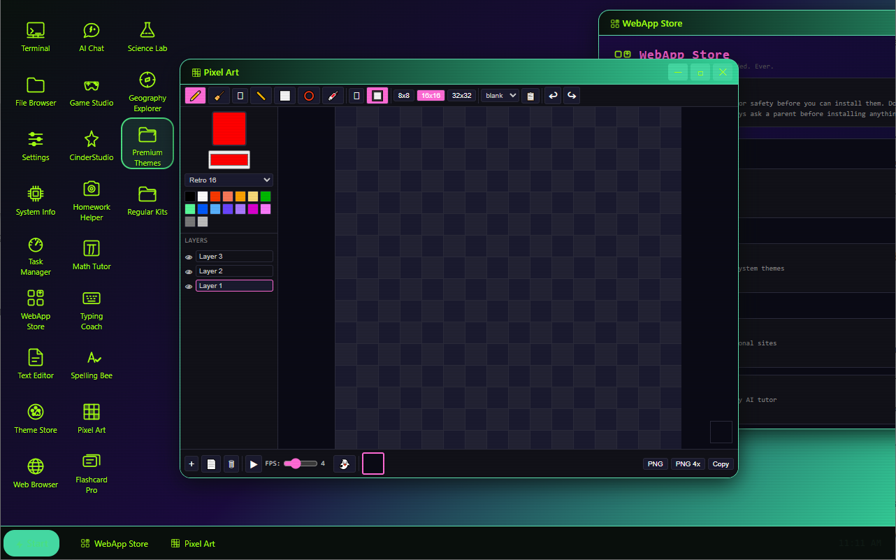 CinderWebOS - Example Screenshot