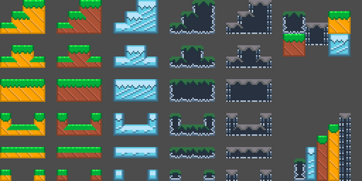 8x8 Platformer/side-scroller tiles by Wicho2D