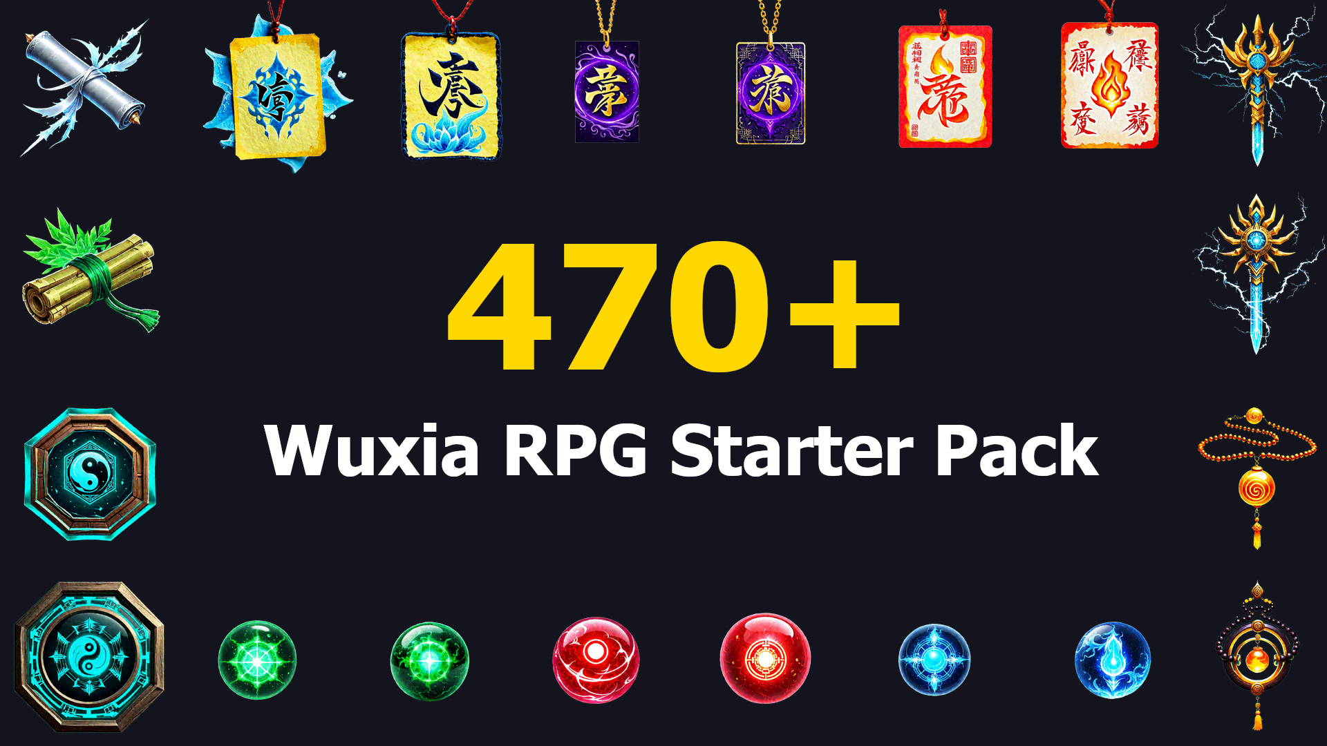 470 Icon Wuxia RPG Starter Pack (470+ Icons) by studioCR