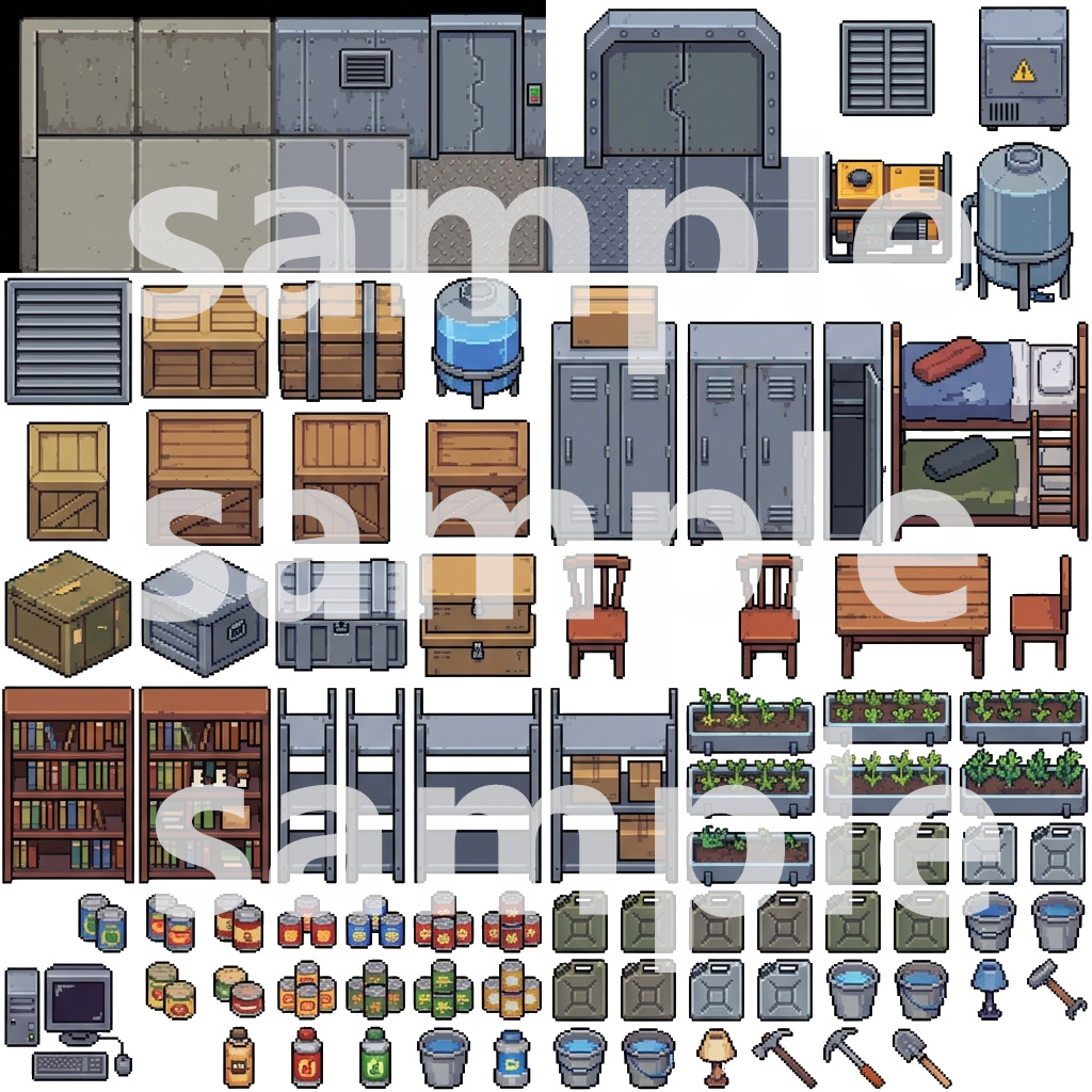 Survival Shelter Tileset – Pixel Art by Cute SCKR