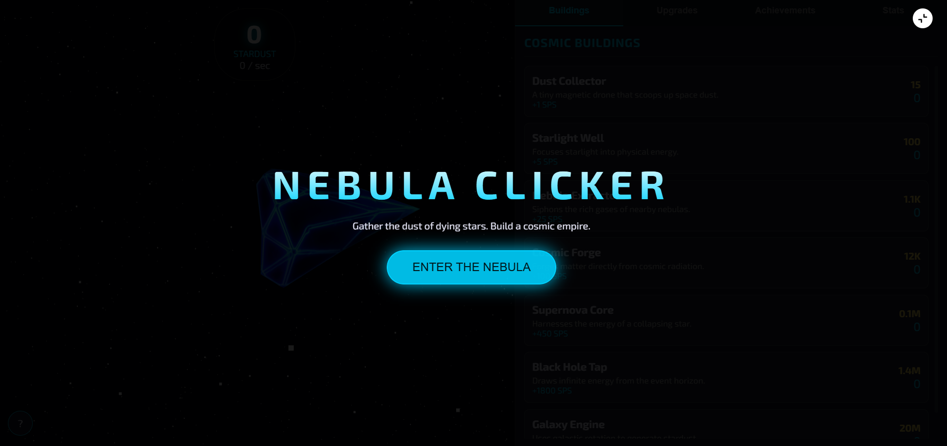 Cover image for Nebula clicker ultra space edition