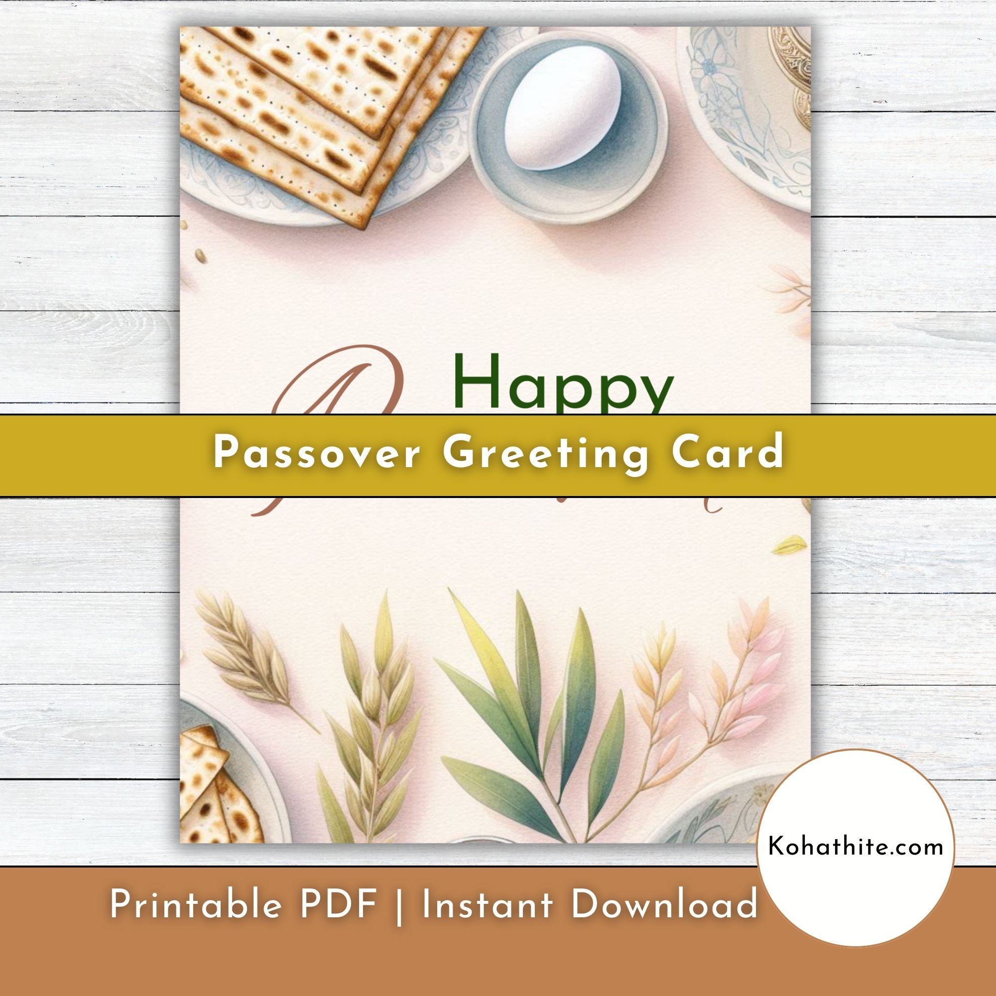 Passover Greeting Card Online Printable by Qeliq