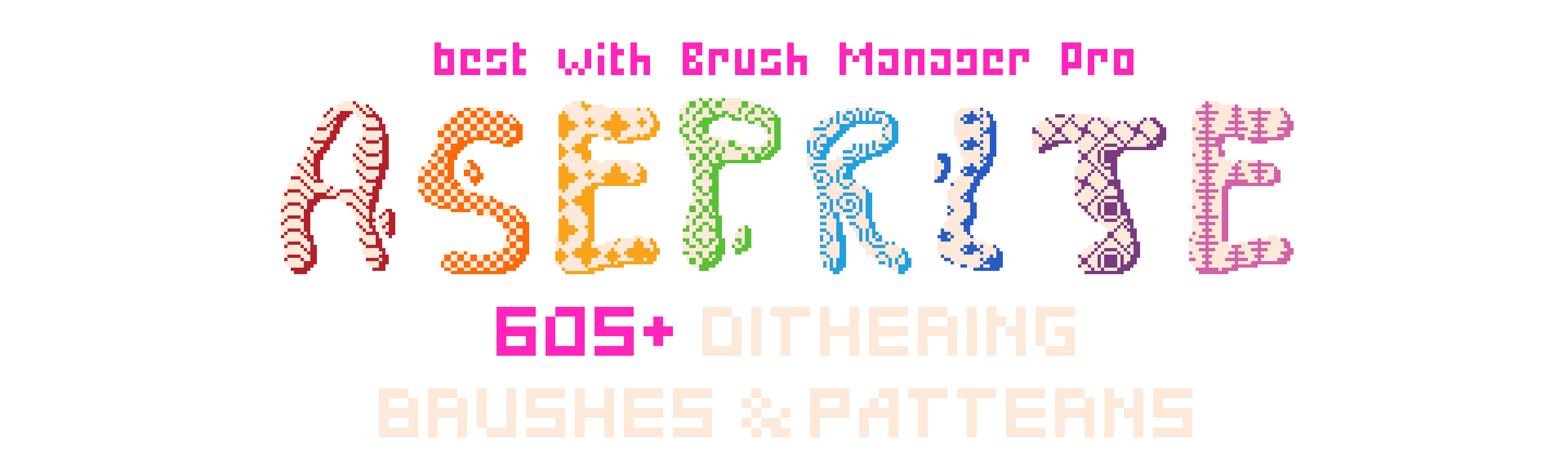 605+ Dithering Brushes & Patterns For Aseprite by sodedromme