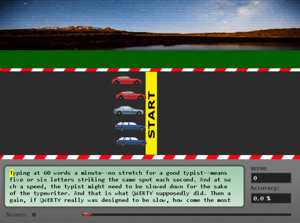 Racing Typing Games - Typing Games Zone