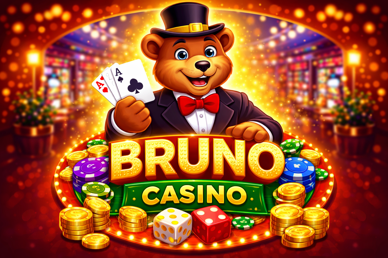 Screenshot der Bruno Casino Website oder App mit Hervorhebung der Spieleauswahl und Navigation