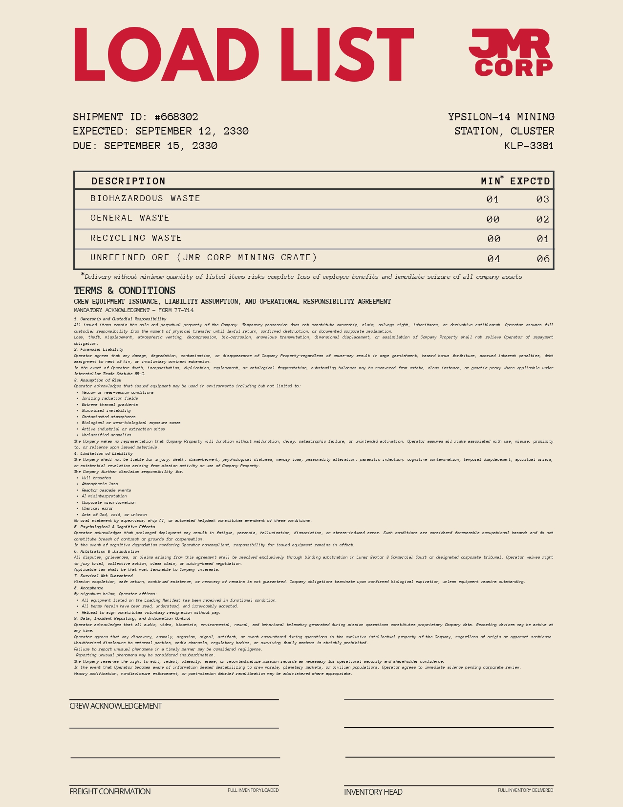 Cover image for Mothership Handouts