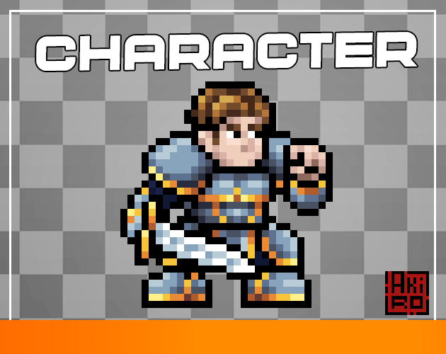 Warrior Character Platform Game Pixel Art - Warrior - AkiroArt by Akiro Art