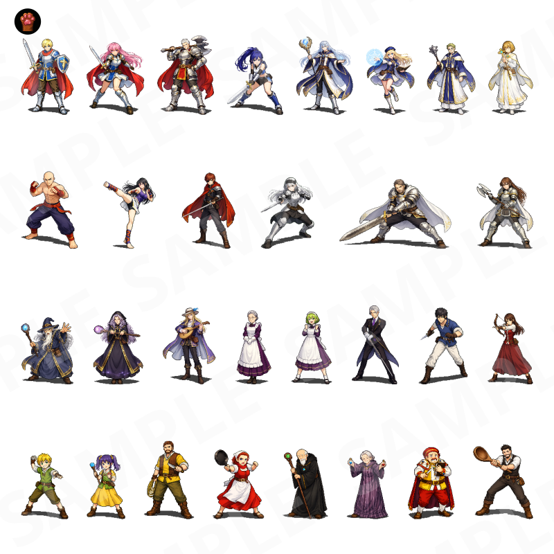 CP30 — 30 Pixel Characters & Traps (PNG, S/M/L) by Pixel Material Studio