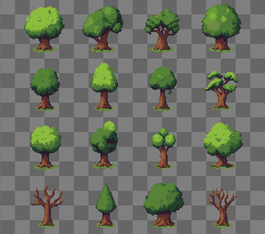 2d Rpg Trees Free Forest Trees Pack – Pixel Art (32x32, Top-Down RPG) by MutterPixel ...