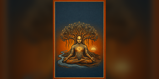 Cover image for THE LIVING VEDA: A Complete Journey Through Ancient India's Sacred Wisdom