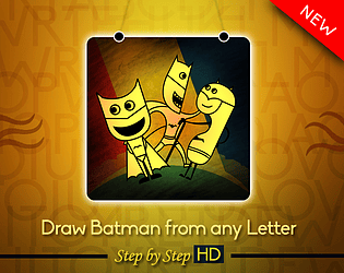 Draw Batman from any Letter Step by Step