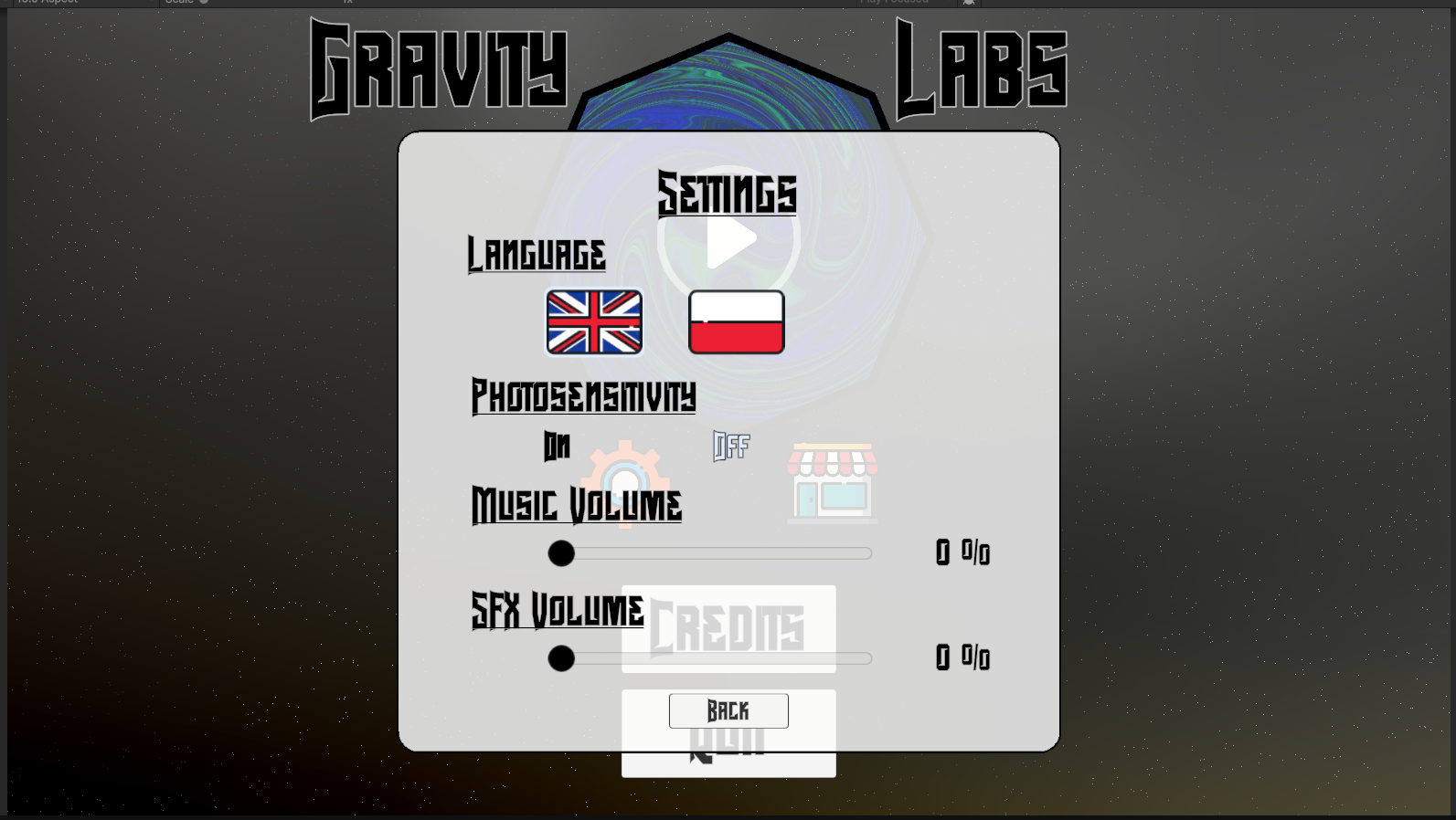 Settings Menu - English