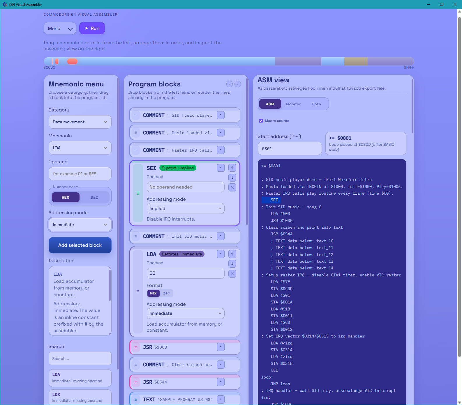 Visual Assembler 1.2.6 is out - Commodore 64 - Visual Assembler ...