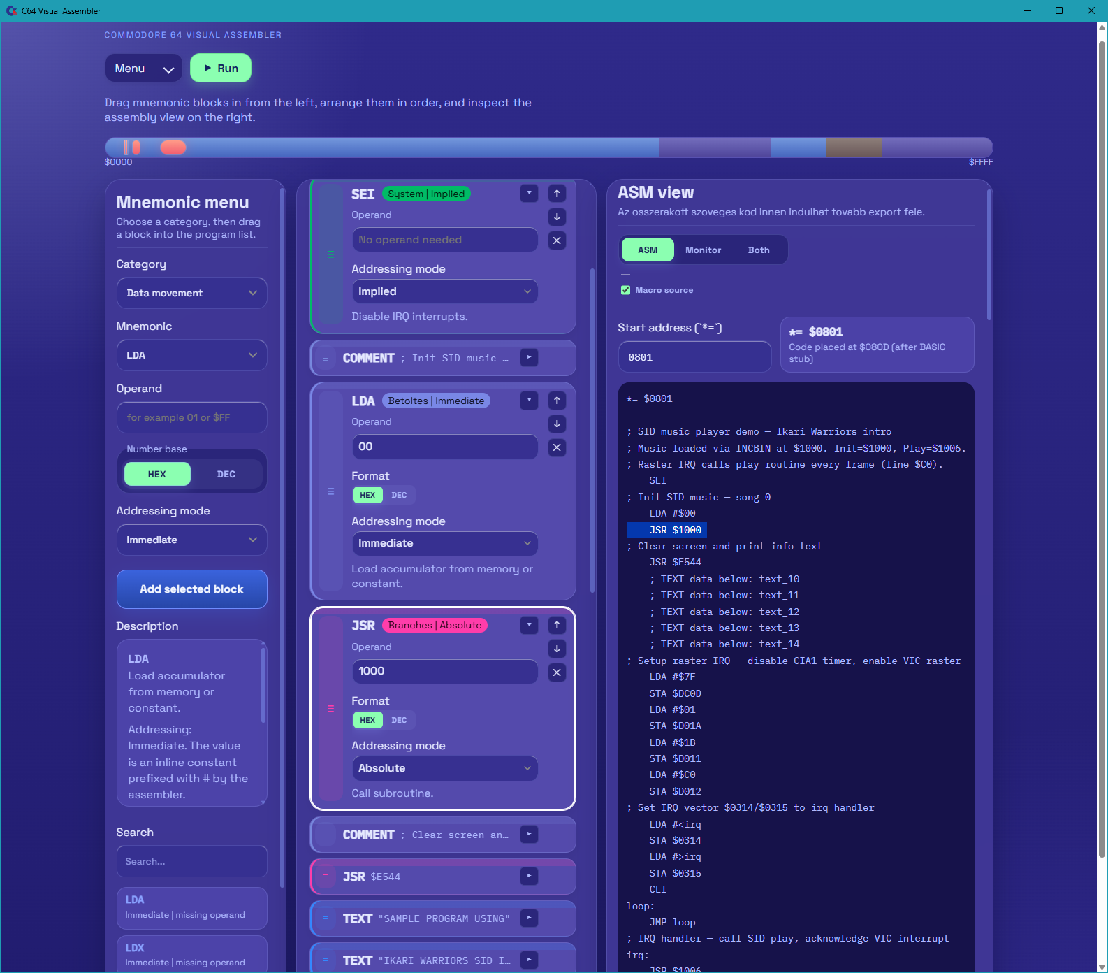 Visual Assembler 1.2.6 is out - Commodore 64 - Visual Assembler ...