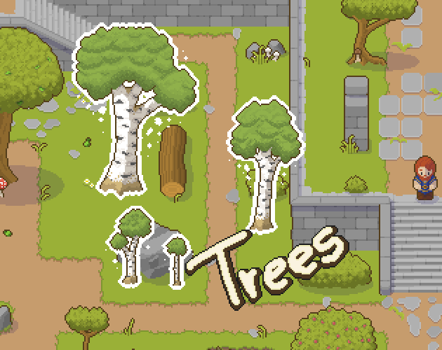 2d Rpg Trees Fantasy RPG Tree Small Asset Pack by Mixel