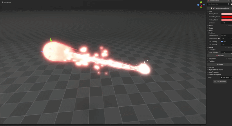 PREVIEW OF GODOT BEAM VFX + SFX