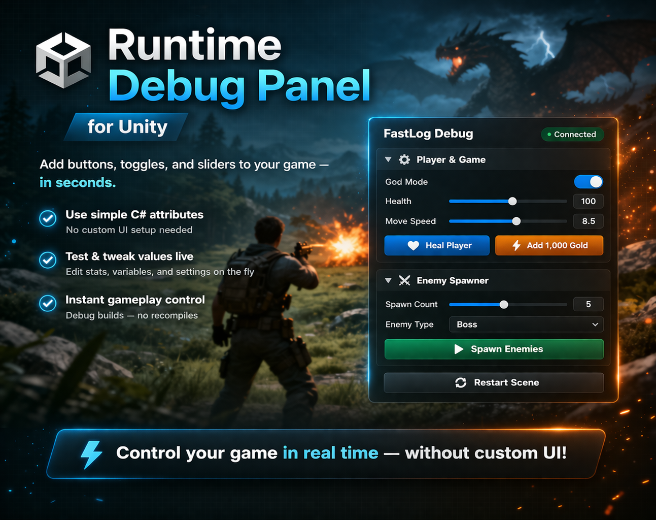 Runtime Debug Panel for Unity by DMykytenko