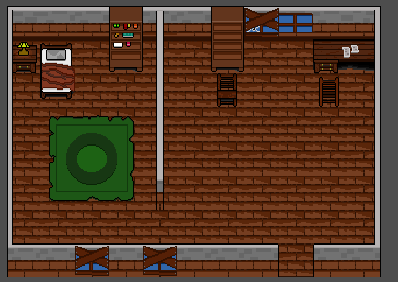 Post-Apocalyptic Survivor Room (Pixel Art 32x32)