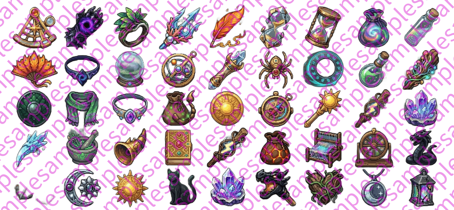 Arcane Relics Pack: 35 Detailed Pixel Art Magic Items ✨🔮