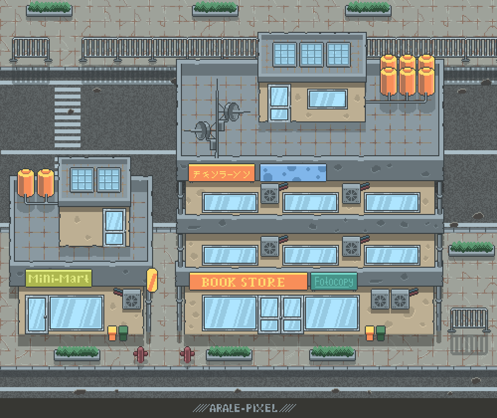 Building & Houses Pixel Art Asset Pack. by Aralepixel