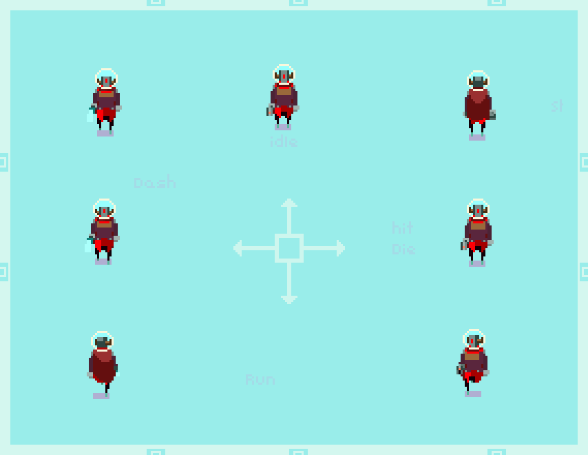 Astro knight: Four directional sci-fi hero sprites by Derelict Pixels