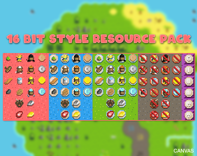 16 Bit Style RTS RPG Resource Icon Set