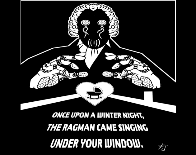 Cover image for Once upon a winter night, the ragman came singing under your window.