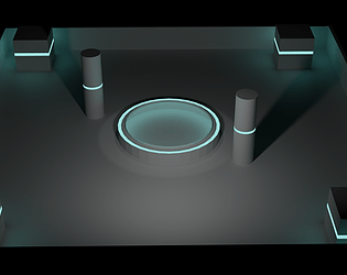 Sci-Fi Arena Platform (Low Poly)