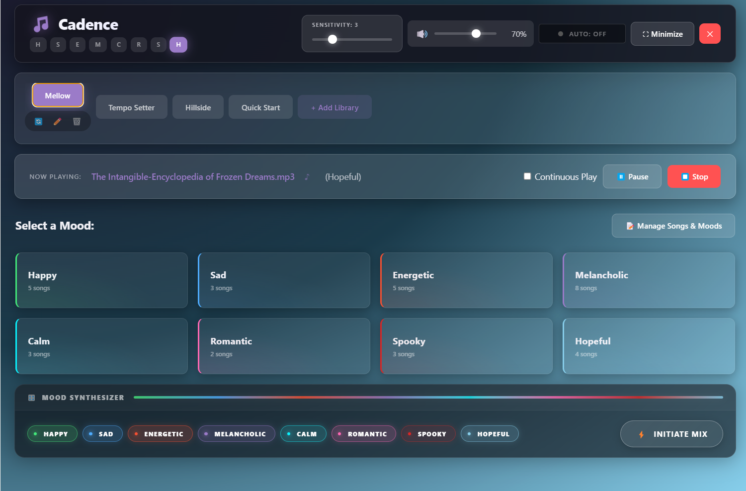 Cadence - Reactive Music Player by justkil