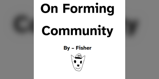 Cover image for On Forming Community - By Fisher