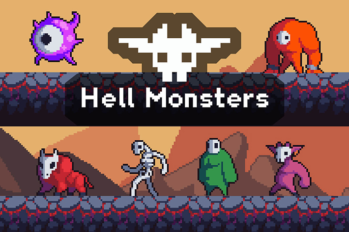 Hell Monster Pixel Art Game Sprites by Free Game Assets (GUI, Sprite ...