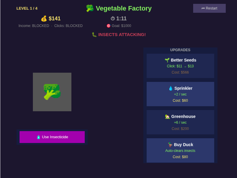 🥦 Vegetable Factory — Fast-Paced Idle Farming Game (Browser) - Release ...
