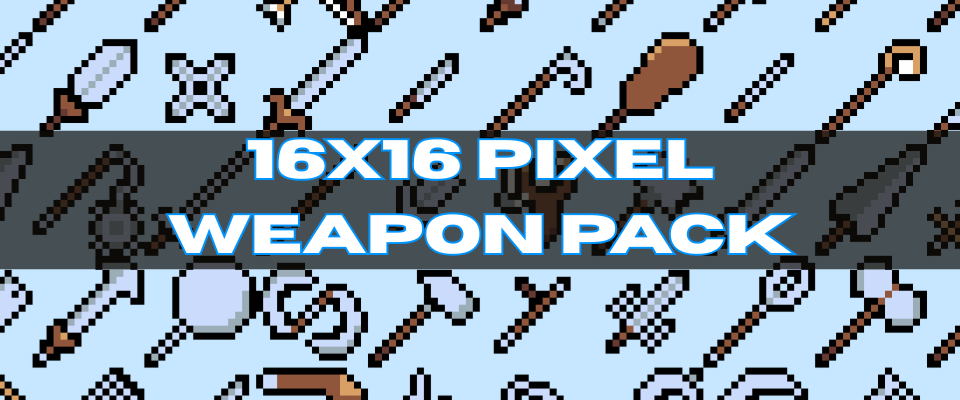 Pixel Arsenal – 50 Unique 16x16 Weapon Sprites by Napping Cloud Studio