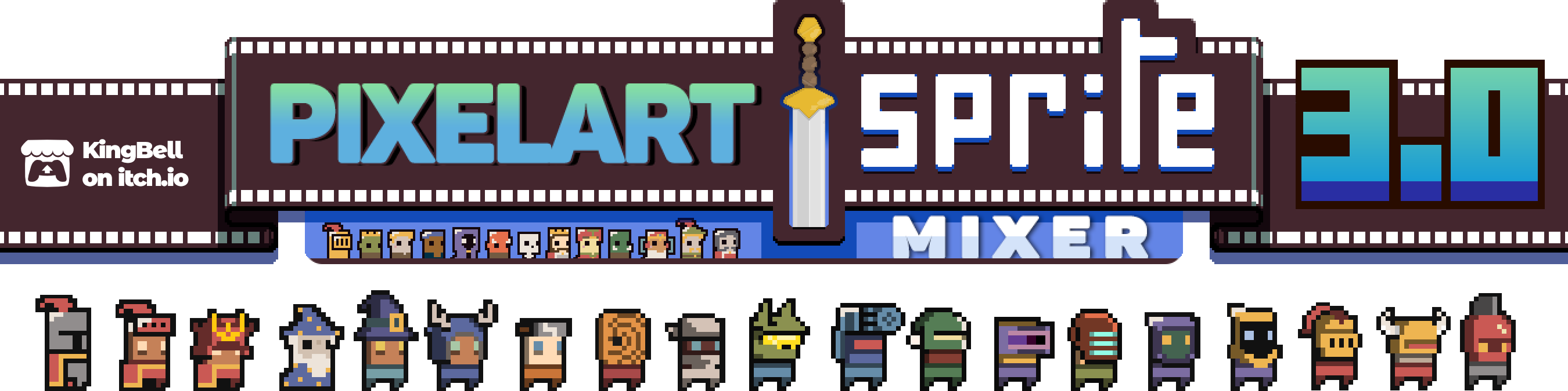 New Free Icons & UI Sprites from Pixel Art Sprite Mixer 3.0
