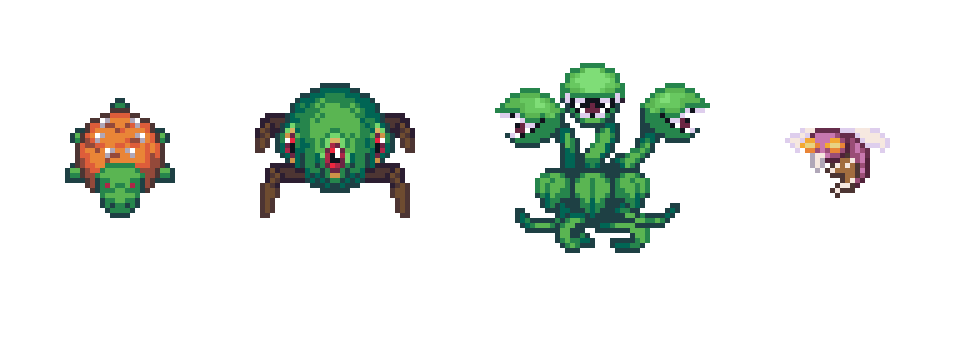 Ranitaya's Pixelart Swamp Monsters Pack | 4 Creatures, 4 Directions