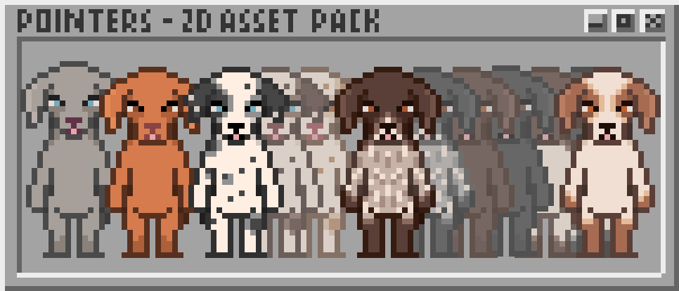 Dalmatians & Pointers - Animated Pixel Dogs
