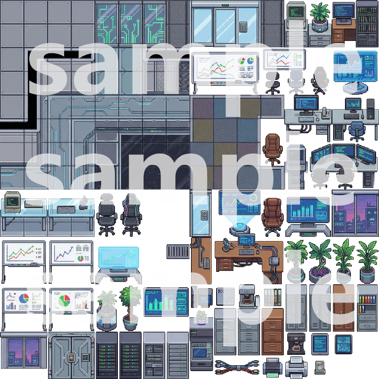 Cyberpunk City Tileset Pixel Art Asset Pack By Cute SCKR