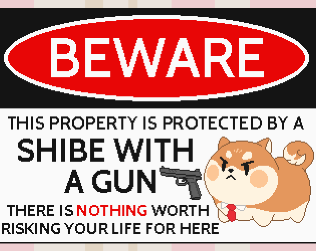 Shibe with a gun
