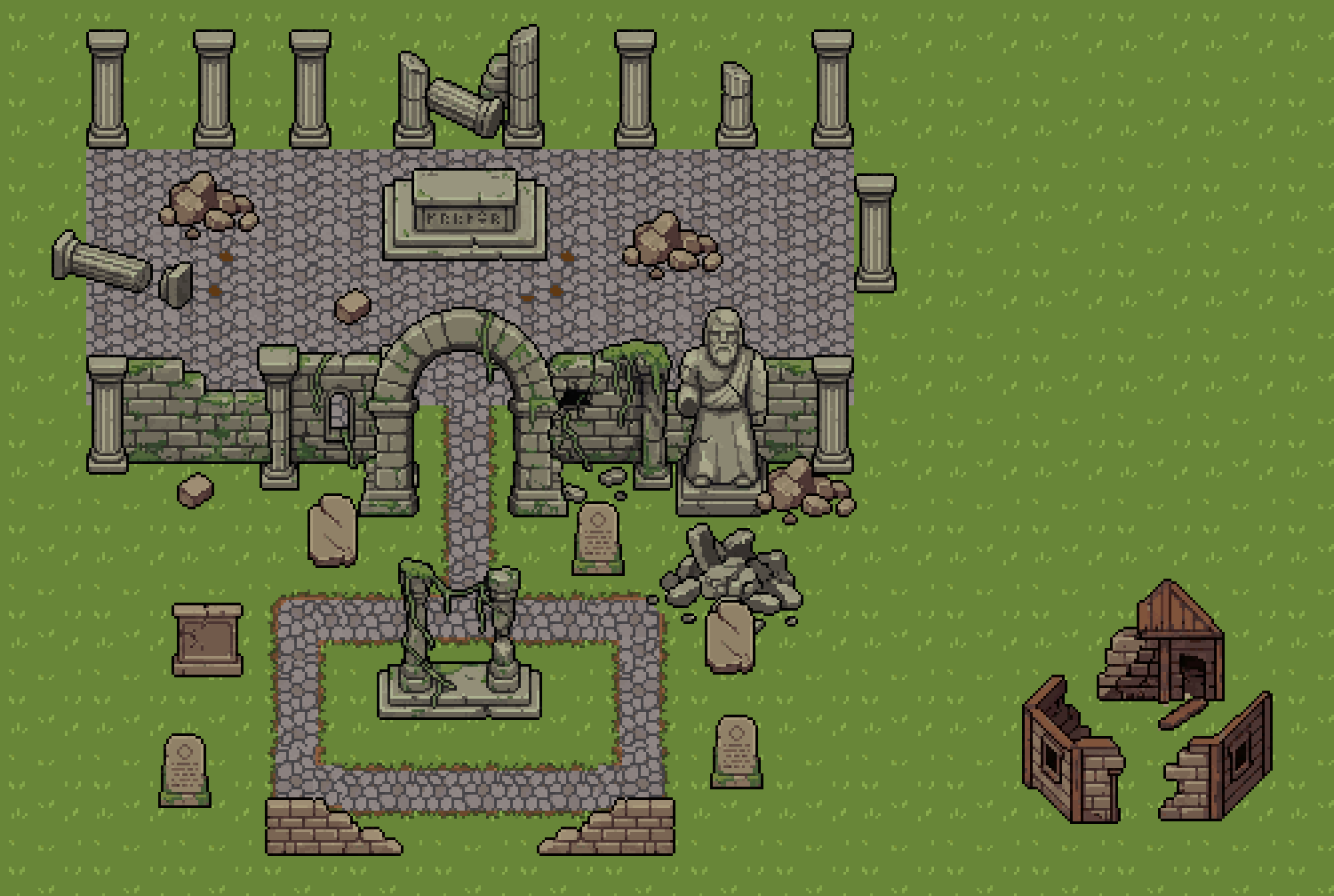 Forgotten Forest Ruins – Pixel Art Asset Pack by MutterPixel Studio