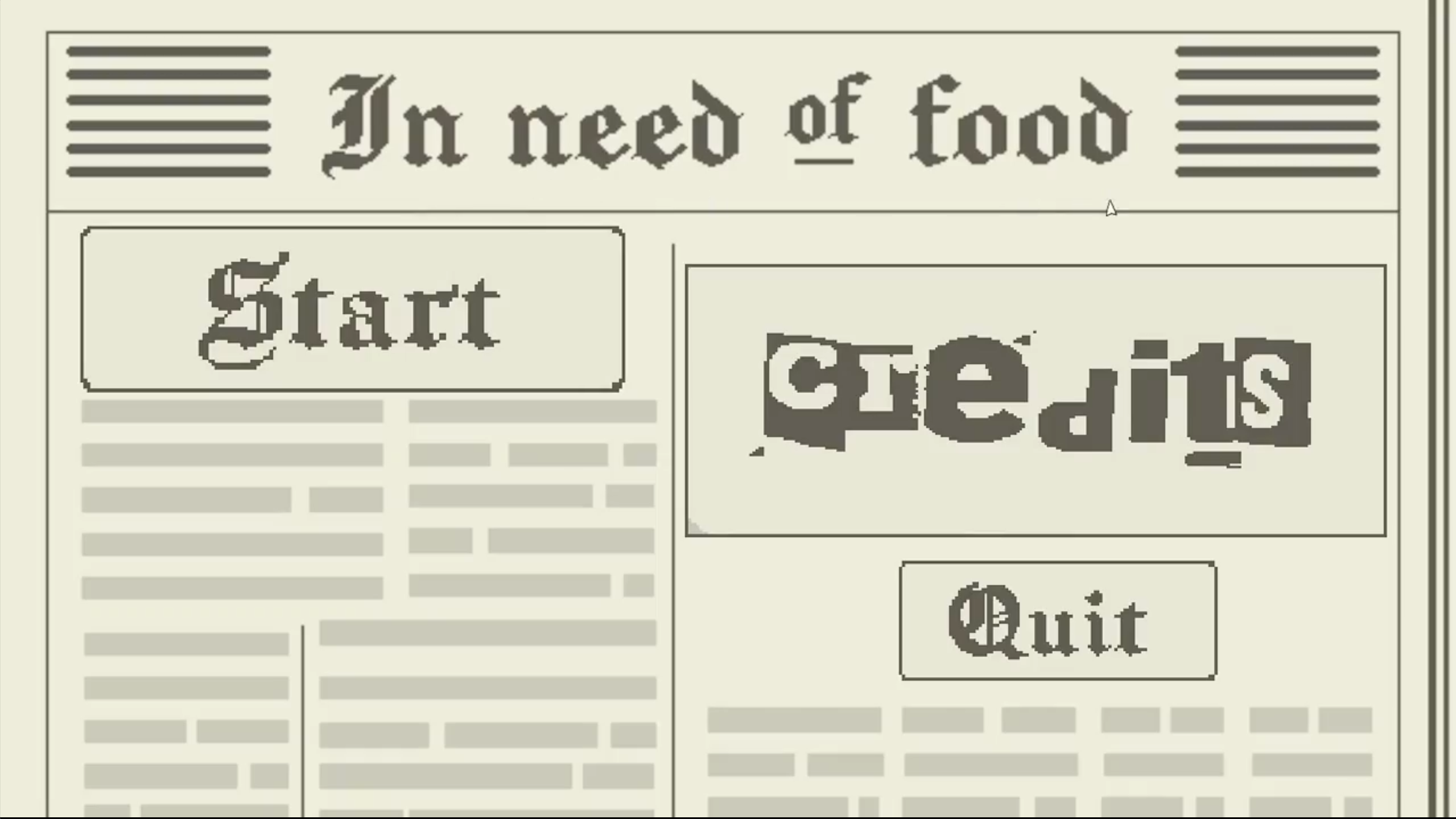 In Need of Food