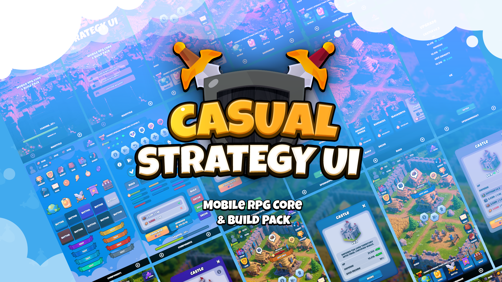 Casual Strategy UI Kit - Mobile RPG Core & Build Pack