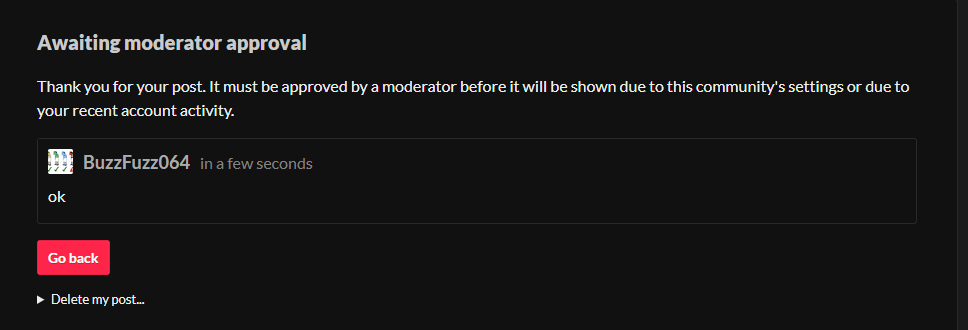 i cant post a comment on projects only in my projects by BuzzFuzz064