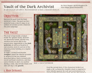 Mapvember Day 3: Vault of the Dark Archivist   - A level 3 heist adventure for the world's most popular role playing game 