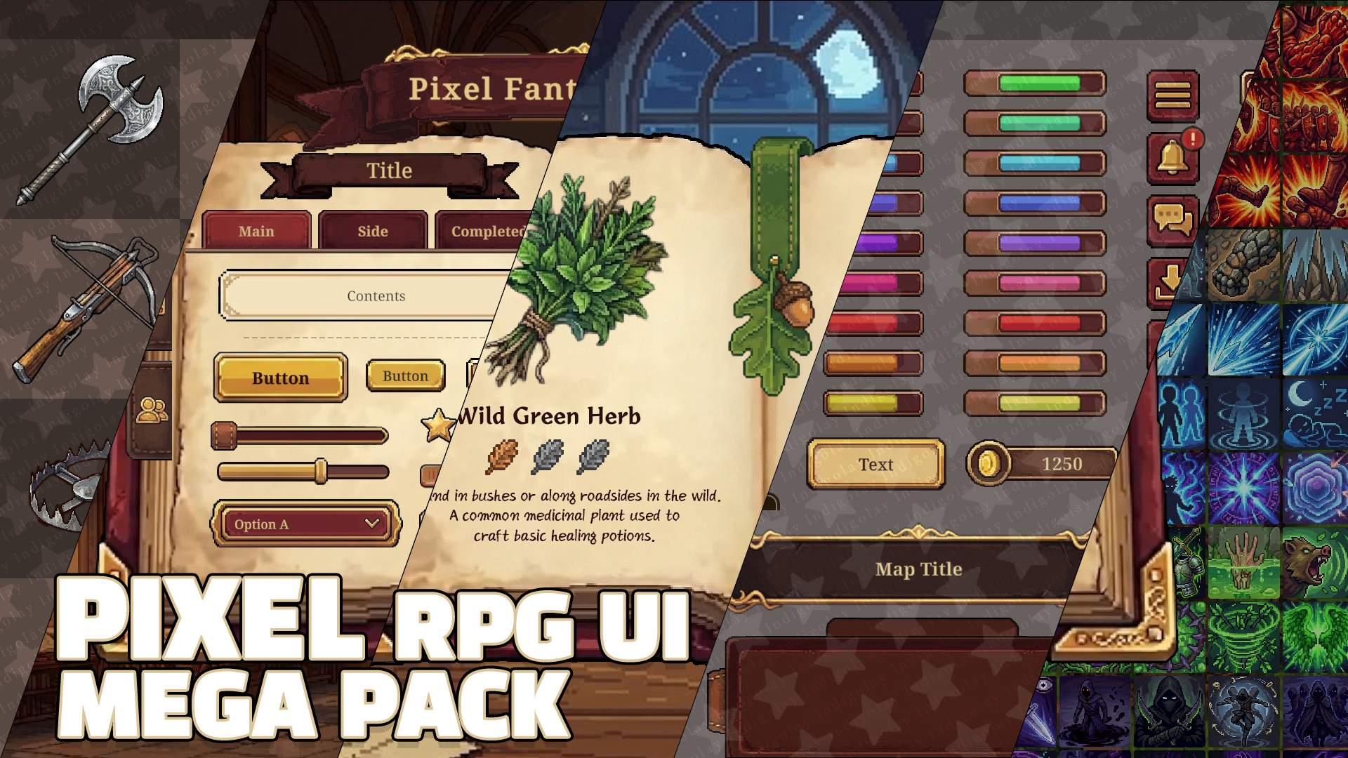 Rpg Pixel Computer Pixel RPG UI Mega Pack : 4-in-1 by IndigoLay