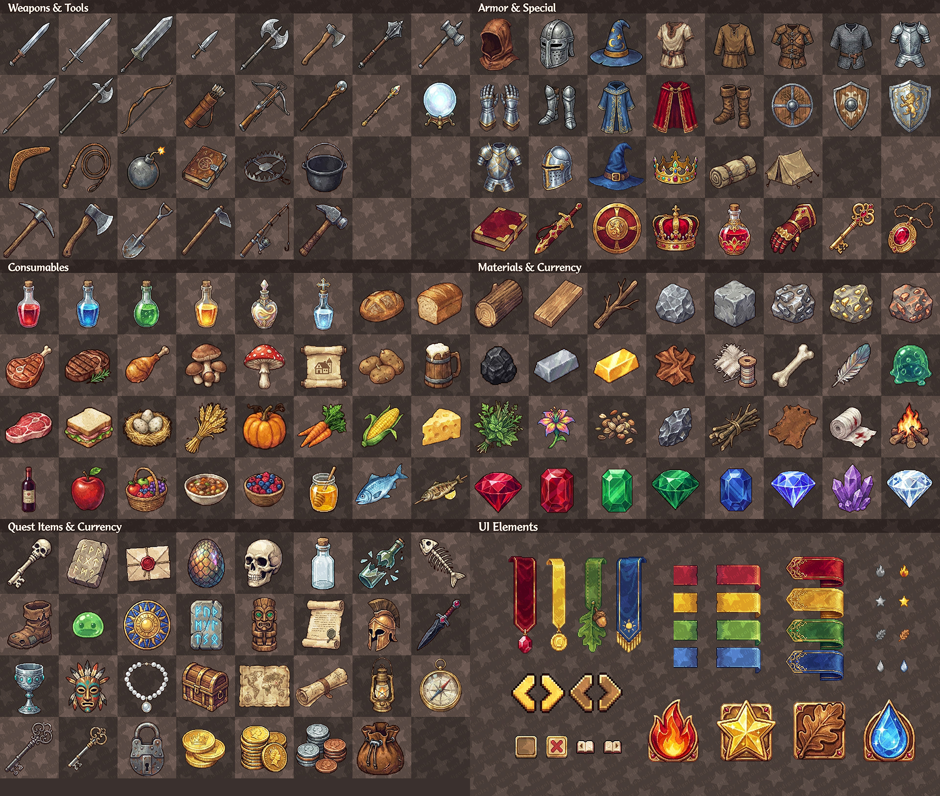 Pixel RPG UI Mega Pack : 4-in-1 by IndigoLay