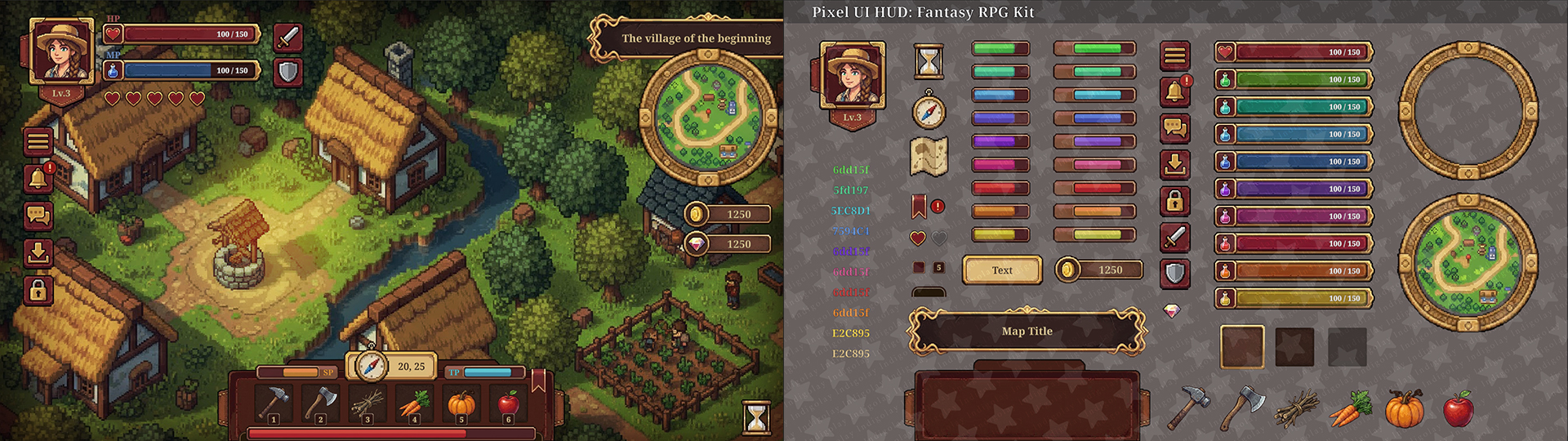 Pixel RPG UI Mega Pack : 4-in-1 by IndigoLay