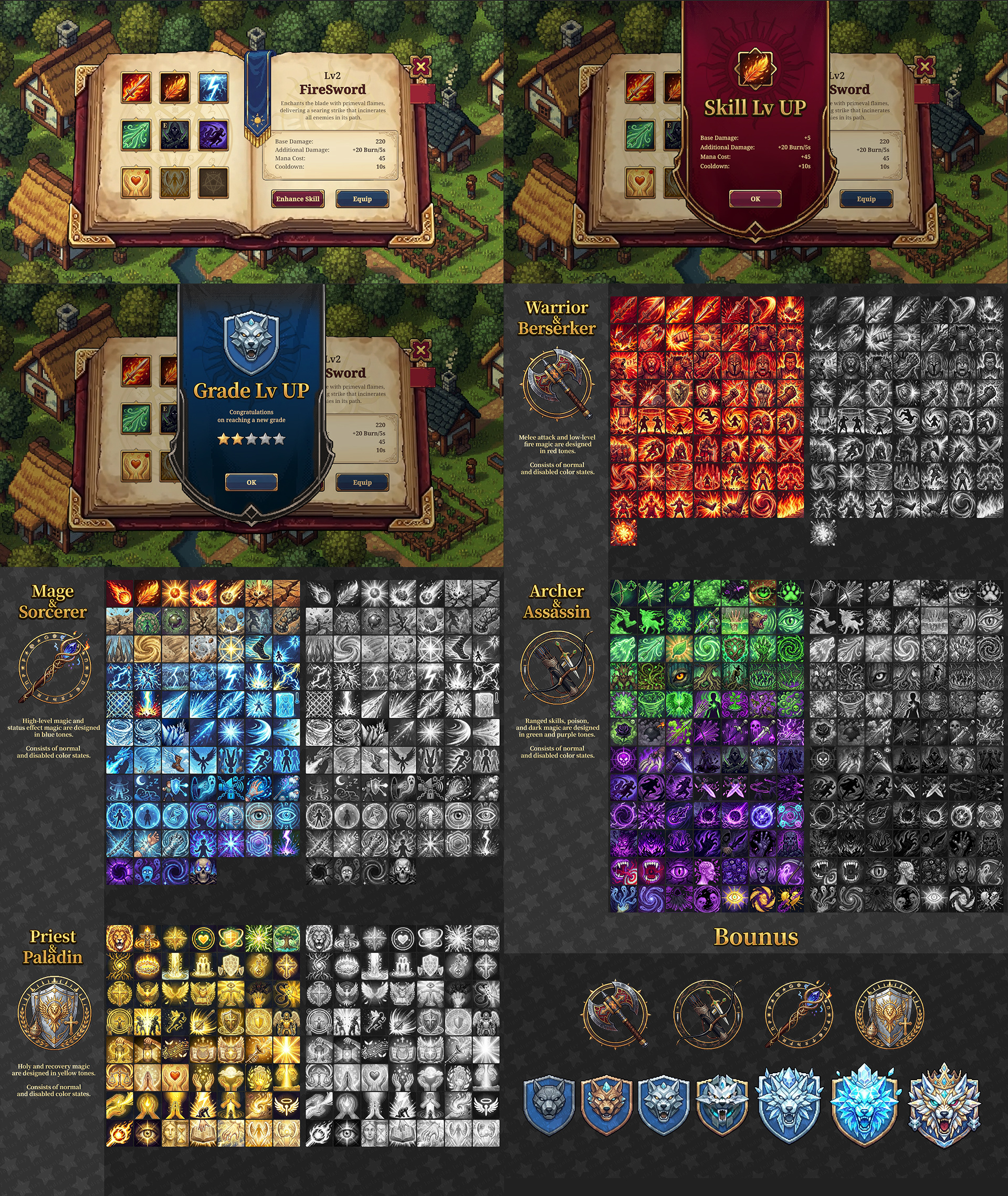 Pixel Magic Ui Pixel RPG UI Mega Pack : 4-in-1 by IndigoLay
