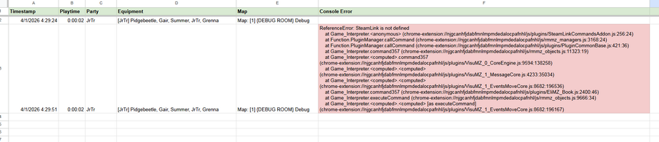 Version 1.2: Event Info & Sheets Connection - Debug Log File Plugin for ...