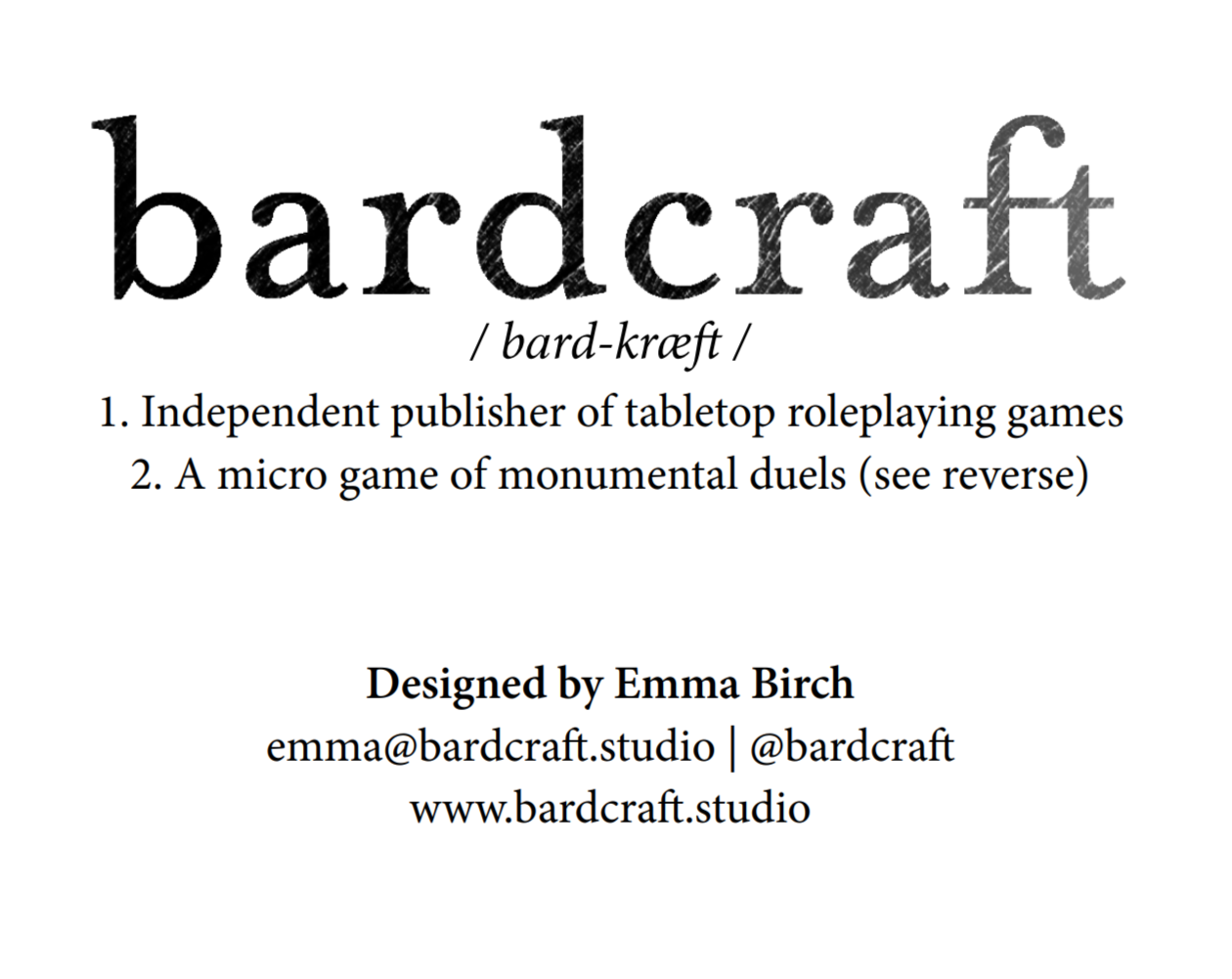 Cover image for Bardcraft