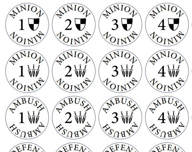 Printable Draw Steel 25mm (1 inch) Tokens by Bardcraft
